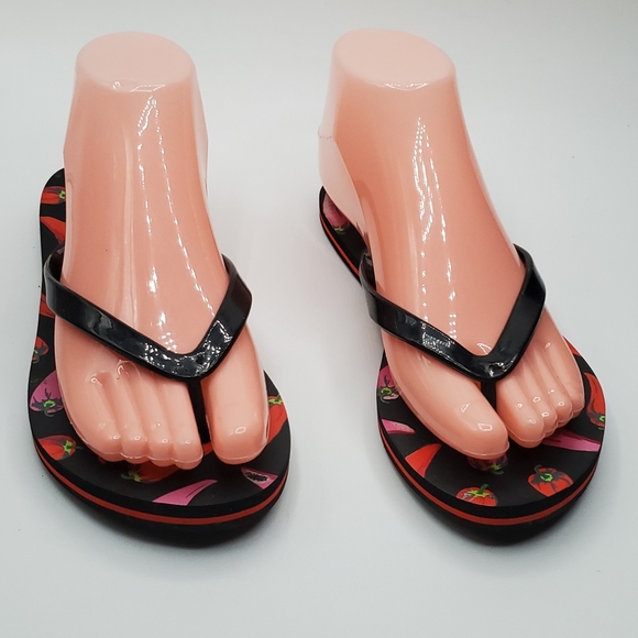 Kate Spade Chili Pepper Flip Flops size 5 / 6 - Picture 7 of 14